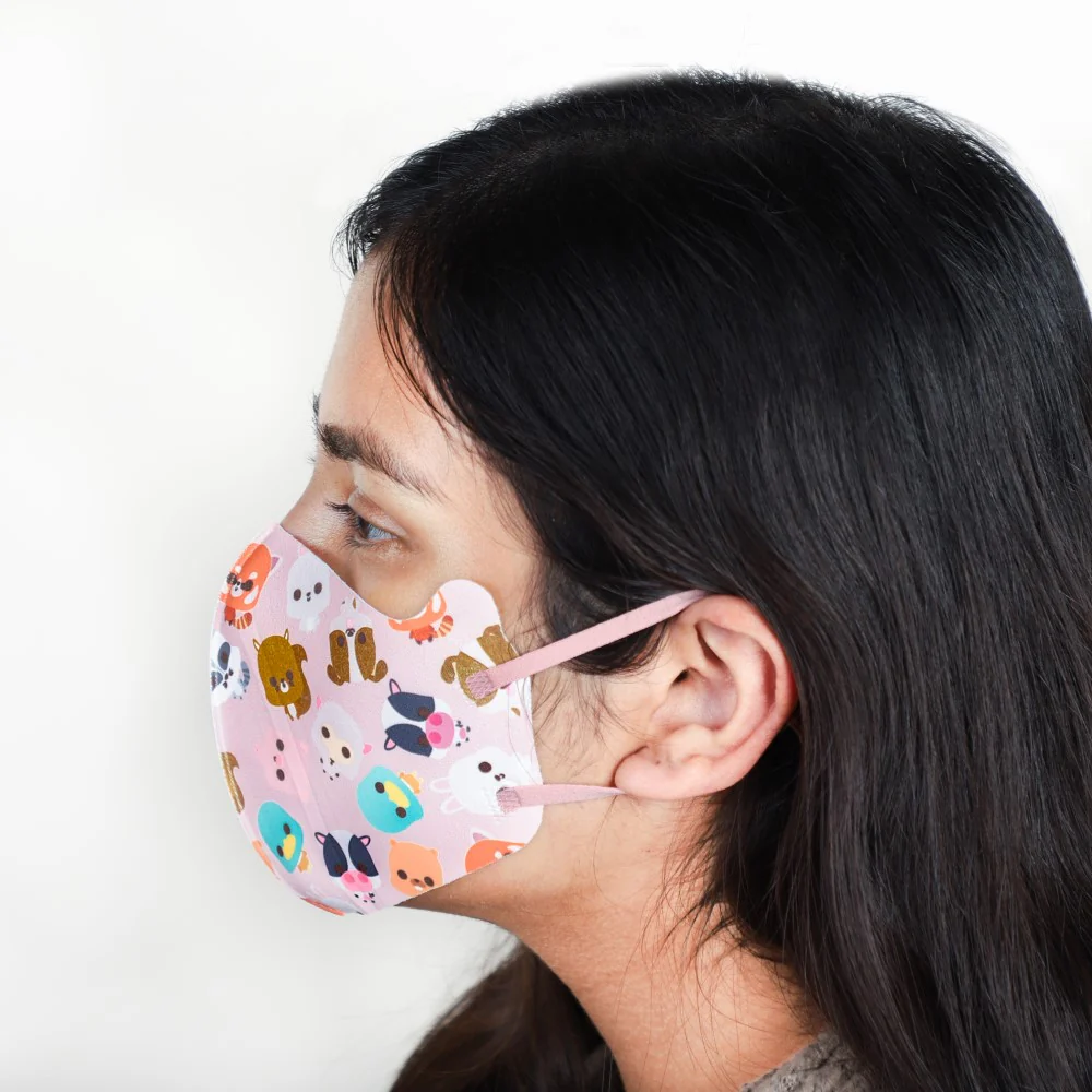Zootopia Animal Printed Face Mask Pink Set Of 2 - Image 3